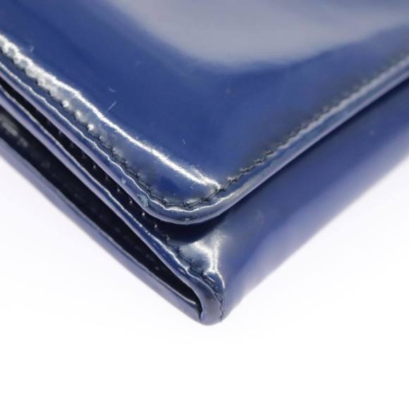 PRADA Long Wallet Enamel Blue Gold Auth 99227 - Picture 7 of 16